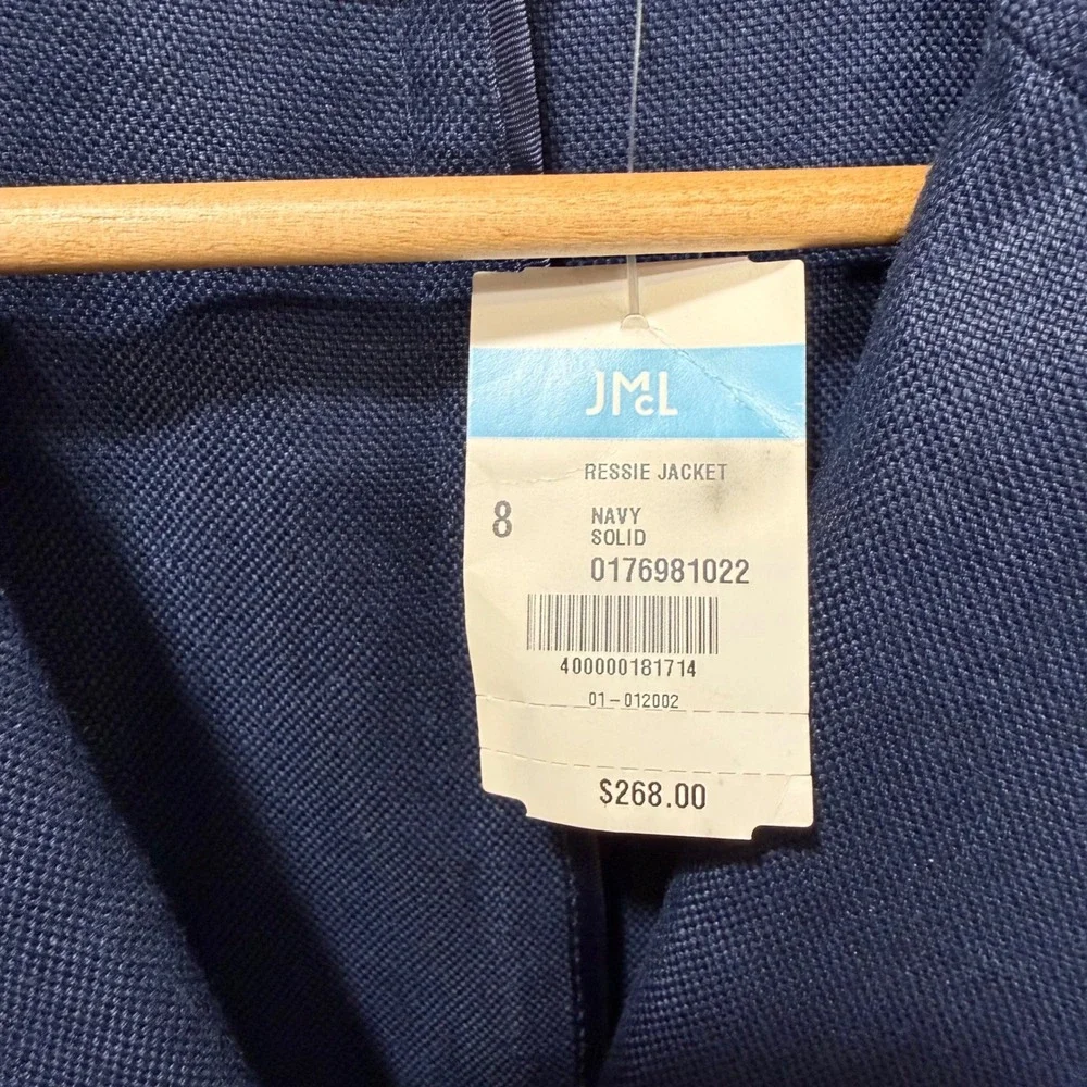 J McLaughlin Ressie Jacket Navy Double Breasted Blazer NWT Sz 8 Old Money Preppy - Picture 11 of 16